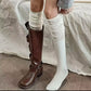 Pleated long boots socks