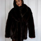 Wrap Fur Short Coat