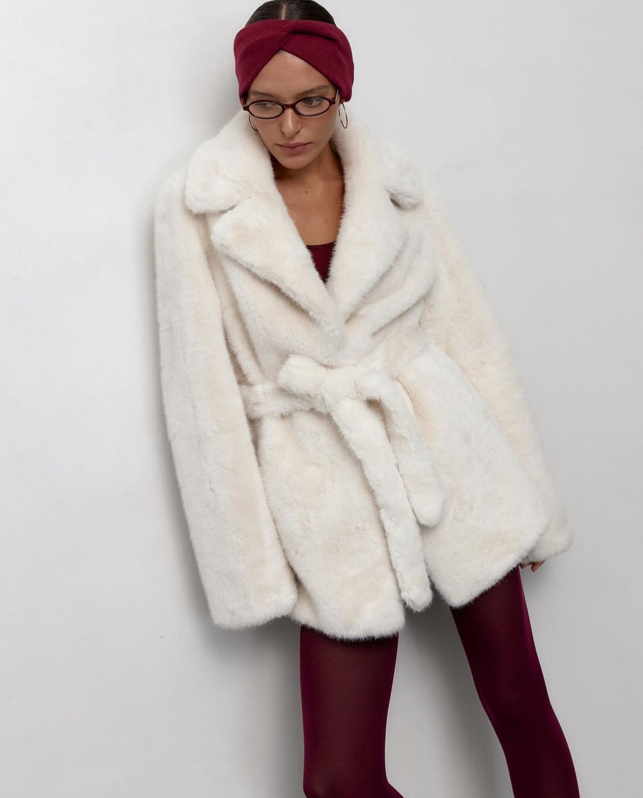 Wrap Fur Short Coat