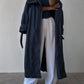 Denim stitch trench coat