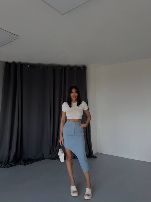 Asymmetrical Slit  Skirt