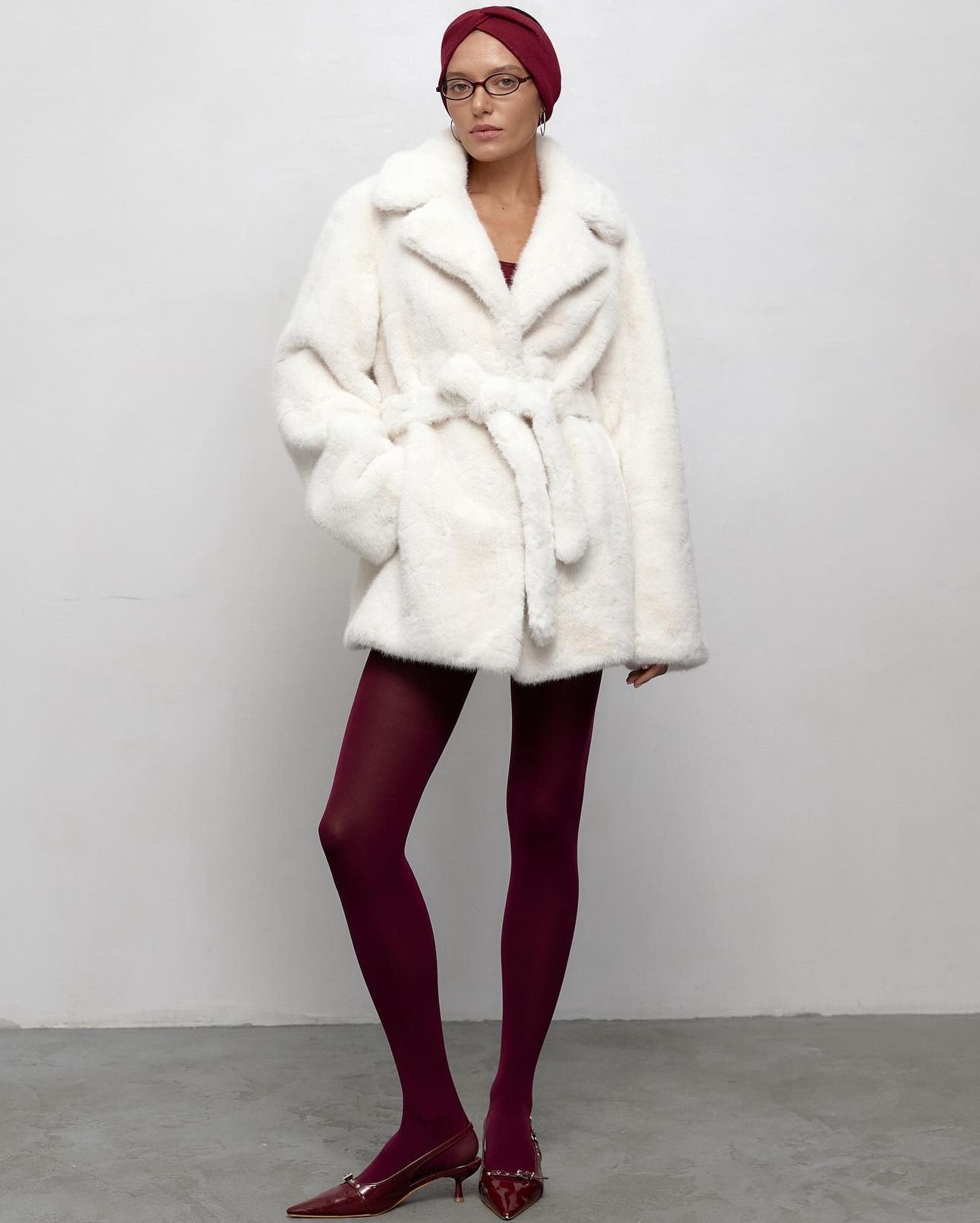 Wrap Fur Short Coat