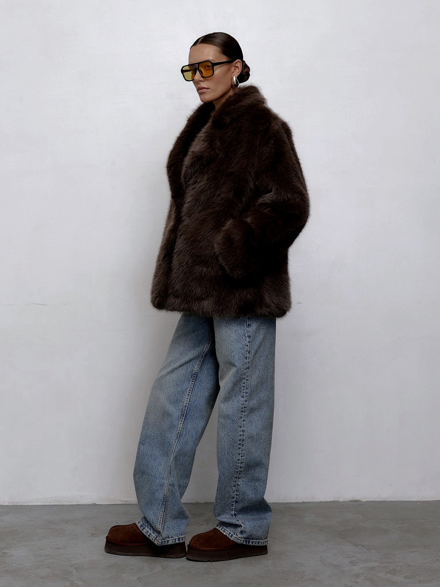 Short Eco Fur Coat