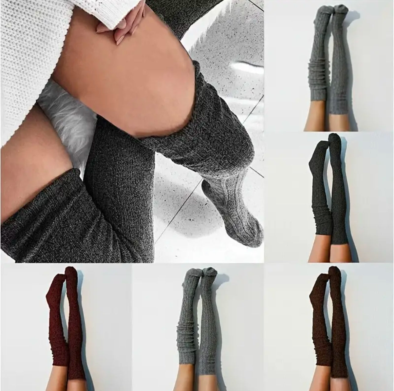 Preppy thermal long socks