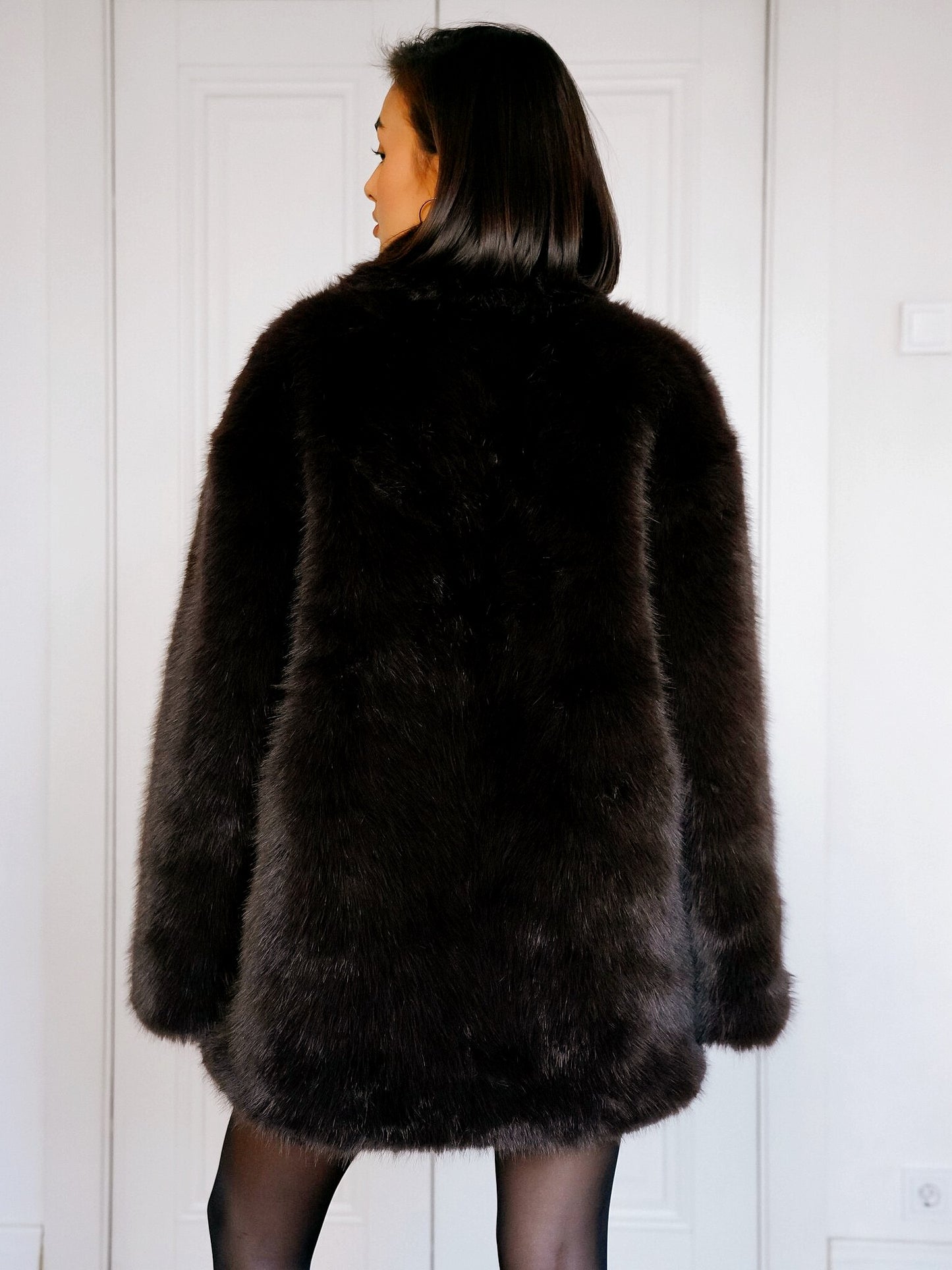 Wrap Fur Short Coat