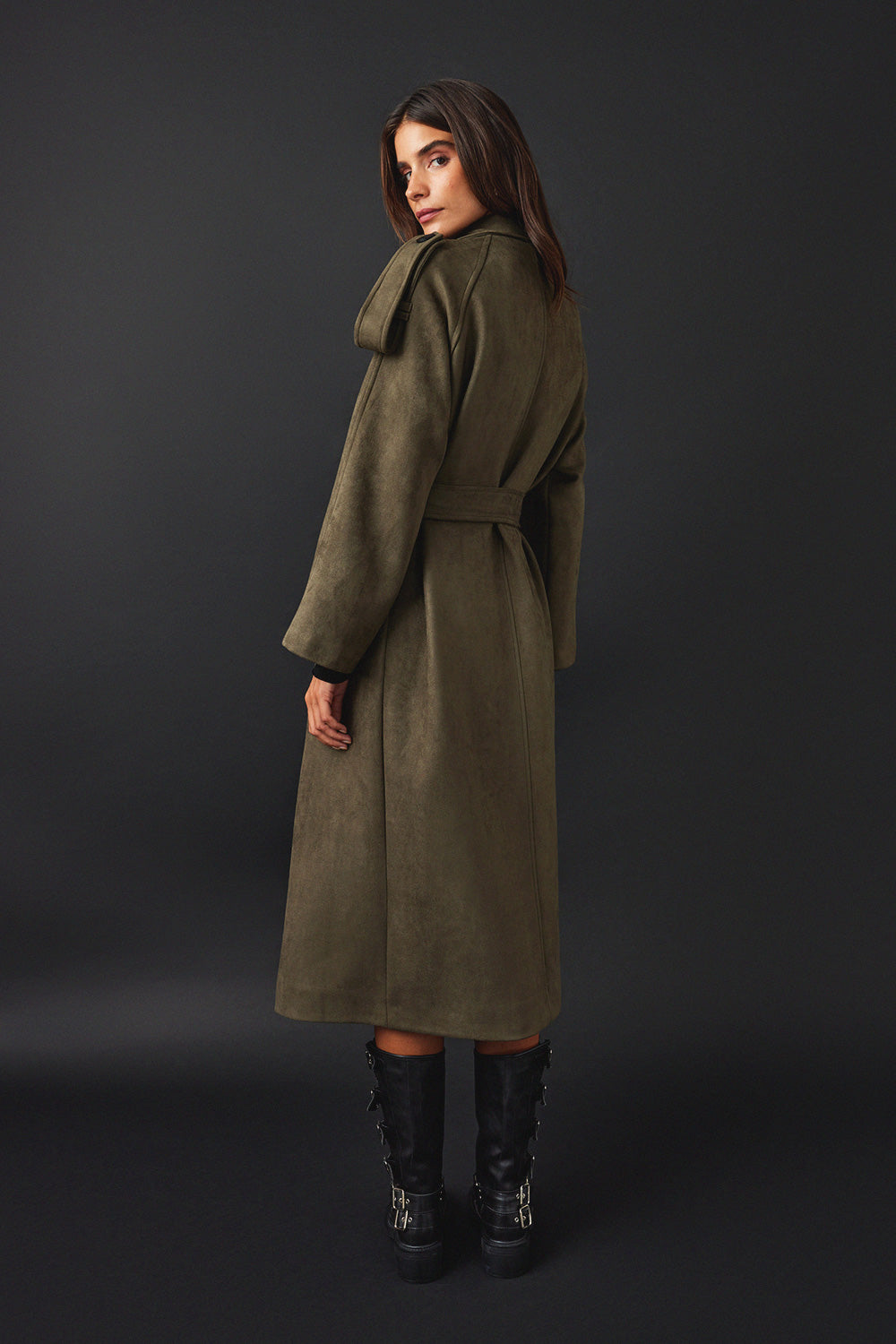 Posh Suede Trench-Coat