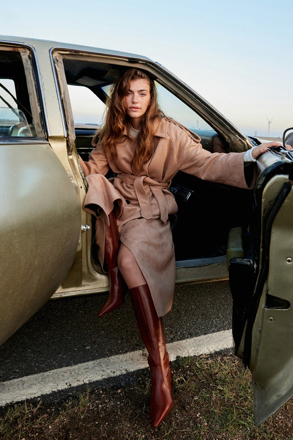 Posh Suede Trench-Coat